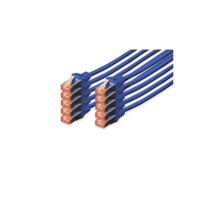Digitus CAT 6 S/FTP Patchkabel, 10 Stück, 0,25m, blau