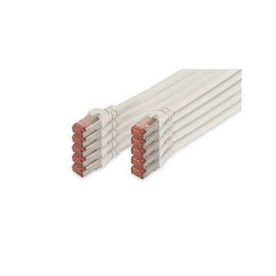 Digitus CAT 6 S/FTP Patchkabel, 10 Stück, 5m, weiß