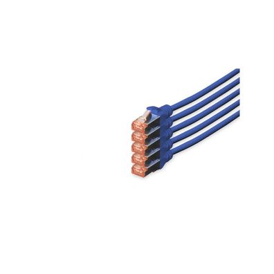 Digitus CAT 6 S/FTP Patchkabel, 5 Stück, 10m, blau