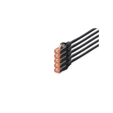Digitus CAT 6 S/FTP Patchkabel, 5 Stück, 10m, schwarz