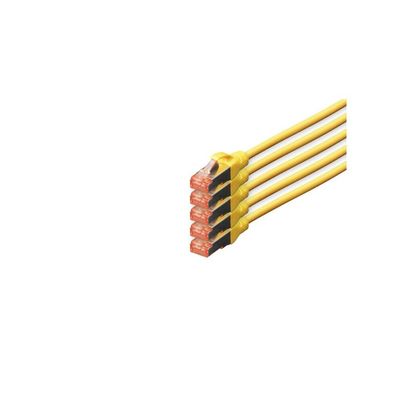 Digitus CAT 6 S/FTP Patchkabel, 5 Stück, 10m, gelb