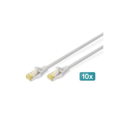 Digitus CAT 6A S/FTP Patchkabel, 10 Stück, 1m, grau