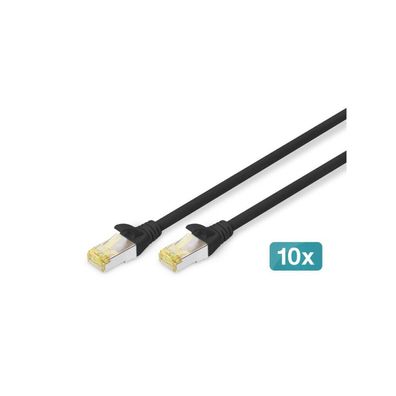 Digitus CAT 6A S/FTP Patchkabel, 10 Stück, 1m, schwarz