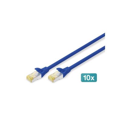 Digitus CAT 6A S/FTP Patchkabel, 10 Stück, 2m, blau
