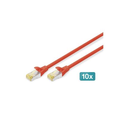 Digitus CAT 6A S/FTP Patchkabel, 10 Stück, 3m, rot