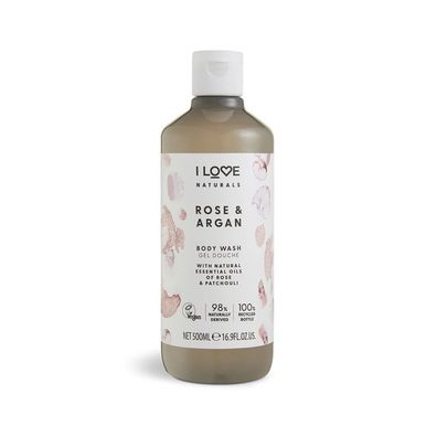 I Love Naturals Rose & Argan Body Wash mit ätherischen Ölen 500ml