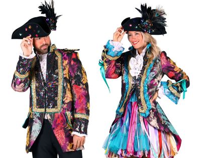 excl. Karnevalsjacke Kostüm Jacke Damen Herren Global Paint Fasching Karneval