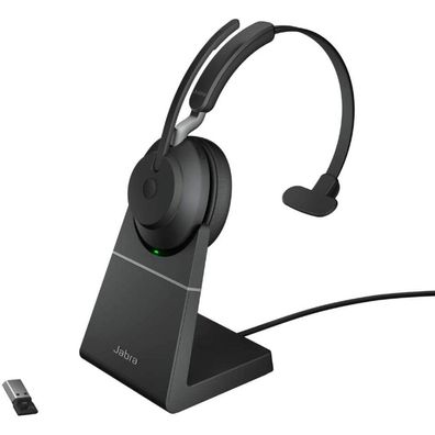 Jabra Headset Evolve2 65 UC Mono, inkl. Link 380a & Ladesta