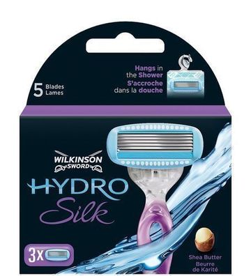 Wilkinson Sword Hydro Silk Ersatzklingen fuer Damenrasierer, 3er Pack