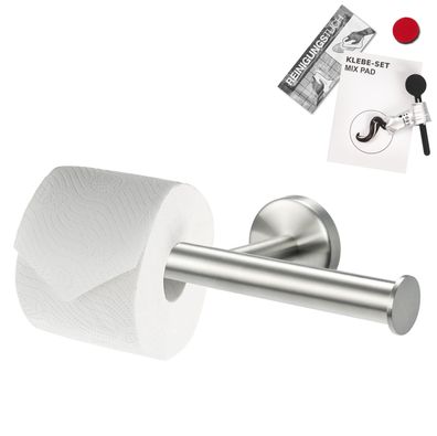 bremermann Bad-Serie PIAZZA - Toilettenpapierhalter 2in1 inkl. Klebeset, aus Edelstah