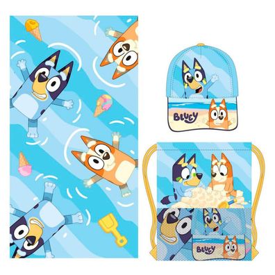 Bluey Set Handtuch + Tasche + Mütze