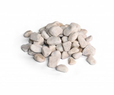 Profi Carrara rund 25-40mm 20kg - dekorativer Marmor Splitt aus Naturste