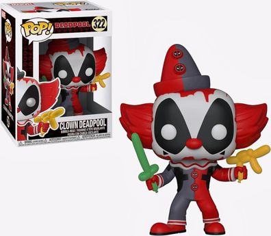 Funko Pop Deadpool - Clown Deadpool Bobble-Head - 322 NEU