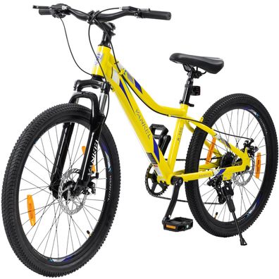 24 Zoll Kinderfahrrad mit Scheibenbremsen & Geländereifen - robustes Bike