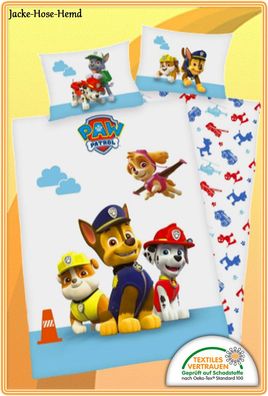 Babybettwäsche Paw Patrol Bettwäsche Hund Skye Rubble Chase Gr. 100x135cm NEU