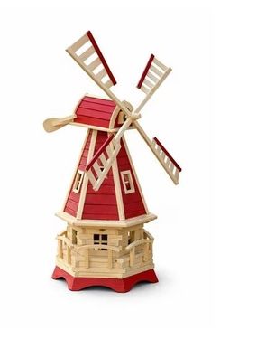 Holländische Gartenwindmühle aus Holz - 360° drehbar, kugelgelagerte Flügel, ca. 130