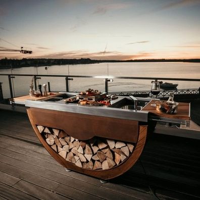 Narie Deluxe Outdoor Kücheninsel Grill Cortenstahl