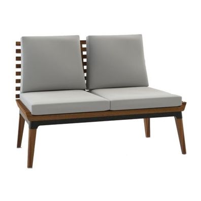 Nexo Iroko-Holz Zweisitzer Garten Sofa Schwarz