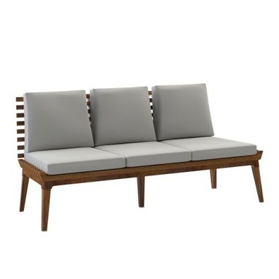 Nexo Iroko-Holz Dreisitzer Garten Sofa Cortenstahl