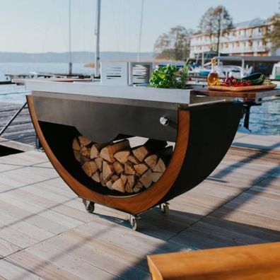 Narie Deluxe Outdoor Kücheninsel Grill Schwarz