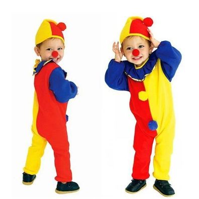 Clown Cosplay Kostüm Kinder Jumpsuit Halloween Karneval Outfit Kleidung
