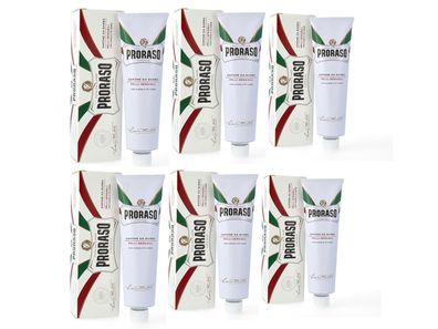 Proraso Rasierseife weiss Tube Sensible Haut Pelli Sensibili 6x 150ml