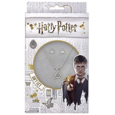 The Carat Shop Deathly Hallows Halskette & Ohrstecker Geschenkset - Harry Potter