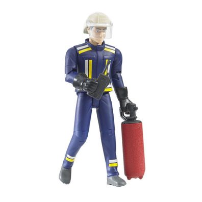bruder Feuerwehrmann mit ZubehÃ #182; , Spielfigur (blau/gelb)