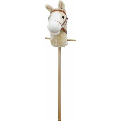 Vedes SpielMaus Holz Plüsch Steckenpferd mit Sound, weiß 98 cm