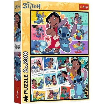 TREFL Puzzle Lilo und Stitch: Happy Life 2x200 dlks