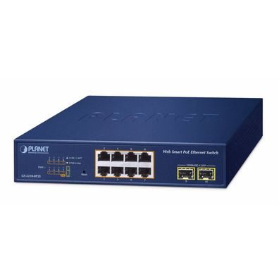 Planet 8-Port Poe+ Web Smart Switch GS-2210-8P2S
