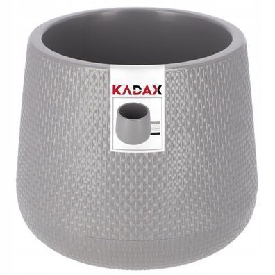 KADAX Blumentopf mit Untersetzer im Set, Pflanzentopf, oval, 13 cm, Grau