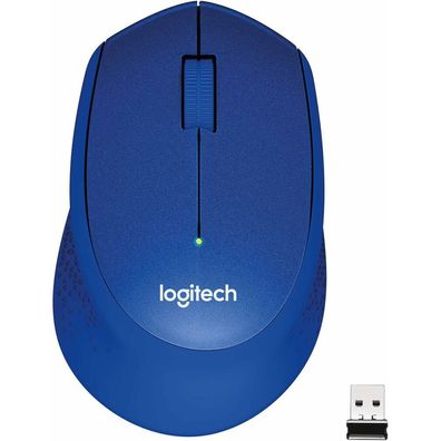 Logitech M330 SILENT PLUS Maus 3 Tasten kabellos 2.4 GHz BLUE (910-004910)