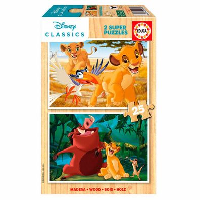 Disney Der König der Löwen Holzpuzzle 2x16tlg