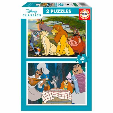 Disney Tiere Der König der Löwen + Dame und Trump Puzzle 2x48tlg