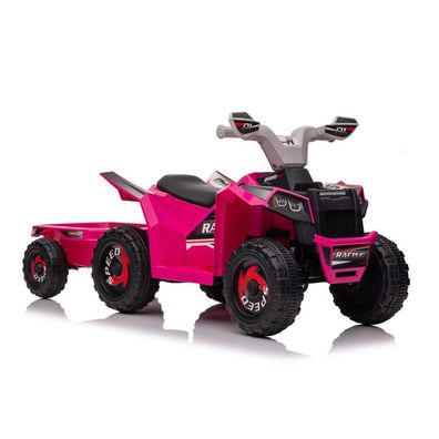 XMX630T Pink Battery Quad Bike With Trailer