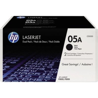 HP Toner Cart. CE505AD (05A) für LJ P2035/2055 Twinpack
