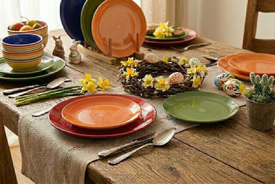 Waterside UK- COLOUR Stripes Kombigeschirr 24teilig für 6 Personen Feinsteinzeug rund