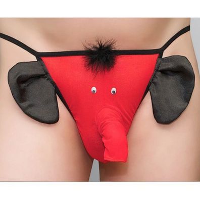 Elefant-String mit Rüssel S/M rot