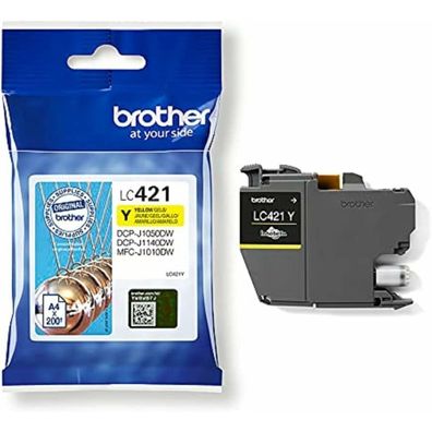 Brother Ink Cart. LC-421Y DCP-J1050DW, -J1140DW, FC-J1010DW yellow LC421Y