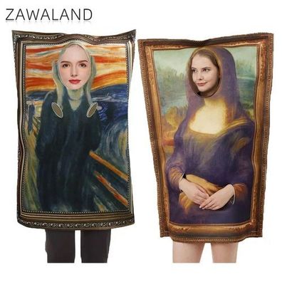 Mona Lisa Gemälde Cosplay Kostüm Damen Herren Halloween Karneval Outfit
