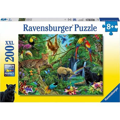 Ravensburger Ravensburger 12660 Puzzle Tiere im Dschungel 200 Teile XXL