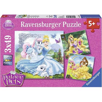 Ravensburger Puzzle Disney-Prinzessinnen und ihre Haustiere 3x49 Teile