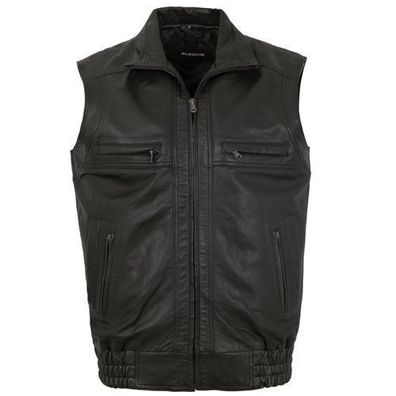 Maddox - Herren Lederweste Lammnappa schwarz
