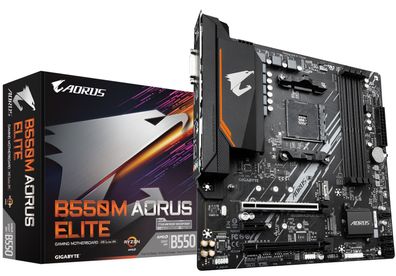 Gigabyte B550M AORUS Elite mATX Mainboard Sockel AM4 M.2/HDMI/DVI/USB