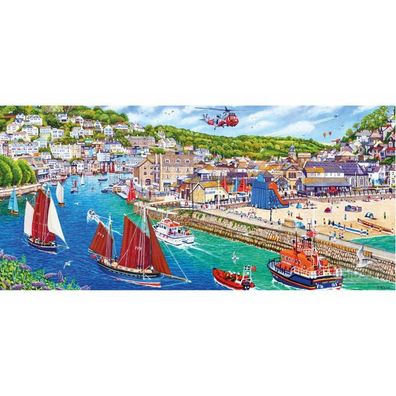 Gibsons Panorama-Puzzle Hafen von Looe, Cornwall 636 Teile