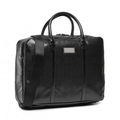 Leather Briefcase Laptop Compartiment Black 40 x 30 x 9 cm For Men