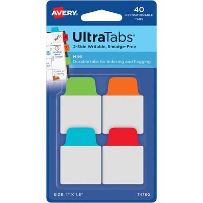 AVERY Zweckform UltraTabs Mini Haftmarker farbsortiert 40 Blatt