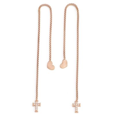 AMEN Mod. CUORE CROCE Cristalli ROSE GOLD