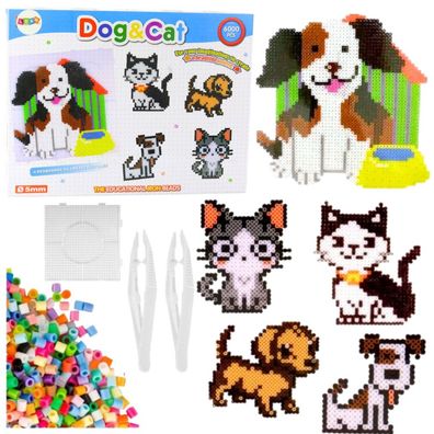 Lean Toys Perlen zur Herstellung eines Hunde- und Katzenmosaiks